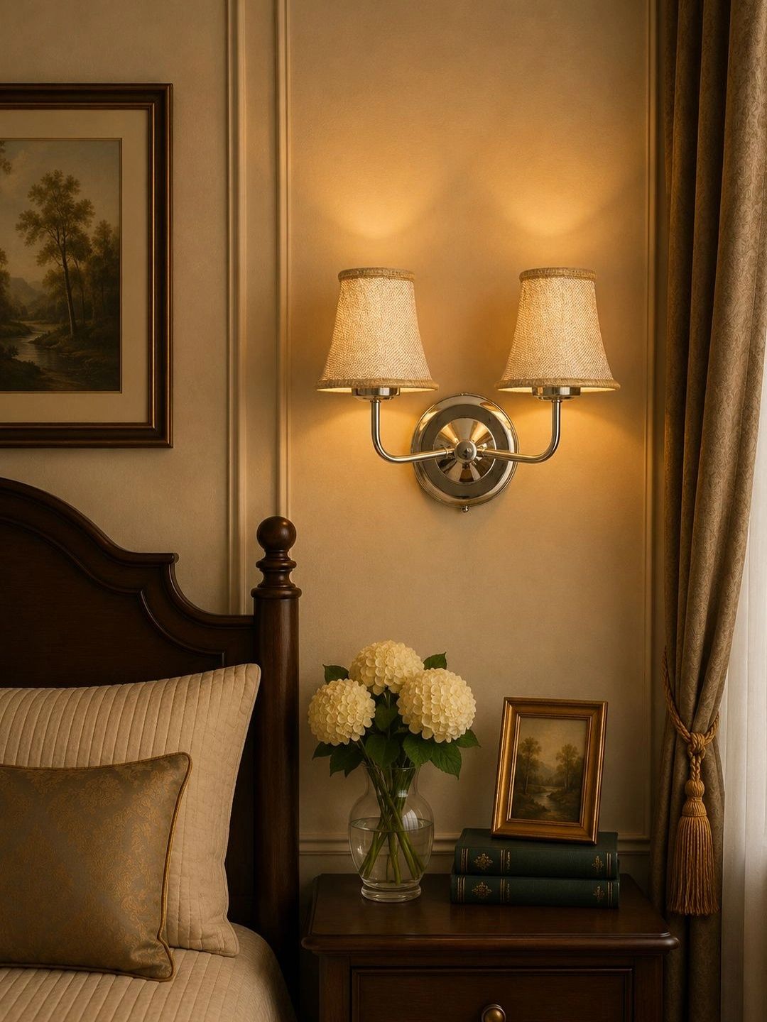 Myntra Elegant Homes Beige Textured Metal Traditional Wall Lamp-image-32