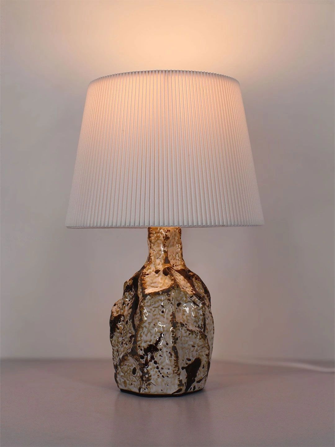 ELARE Multicoloured Textured Ceramic Contemporary Frusturical Shaped Table Lamp with Bulb-image-13