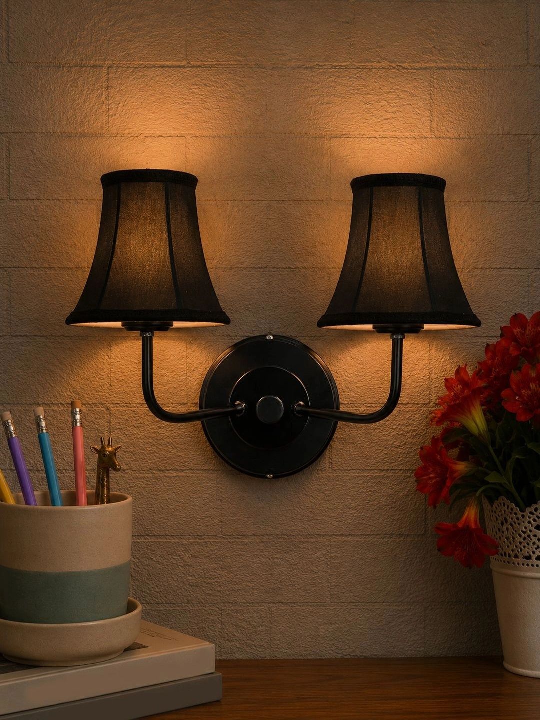 Myntra Elegant Homes Black Iron Traditional Wall Lamp-picture-20