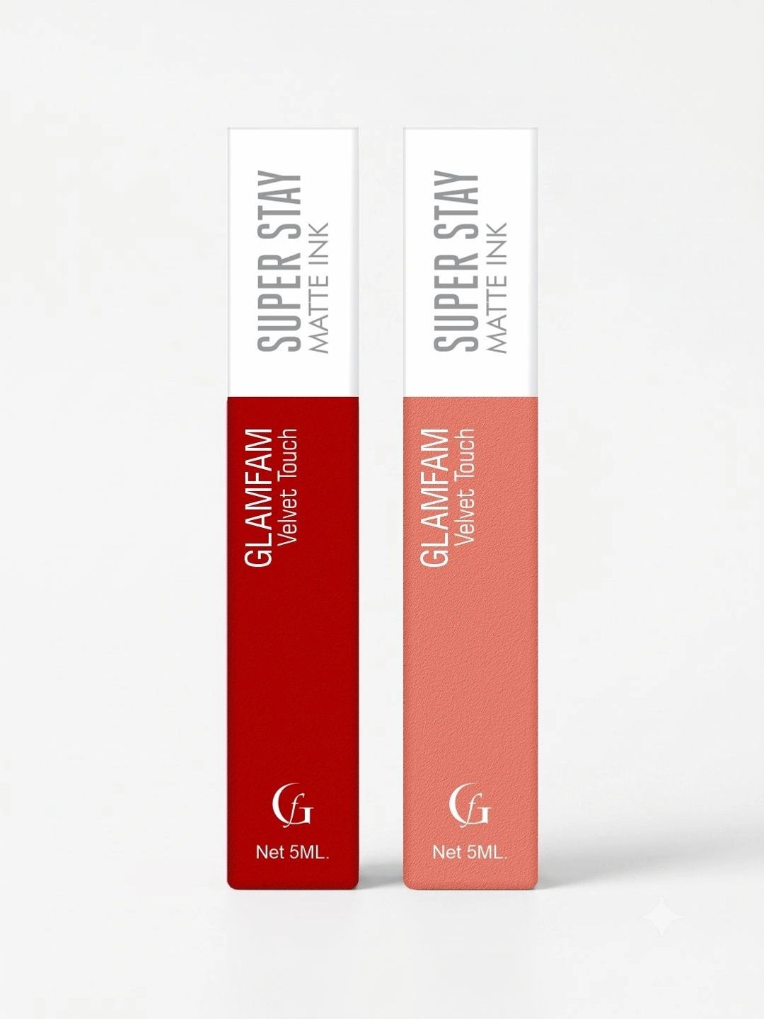GlamFam Set Of 2 Super Stay Matte Liquid Lipstick- 5 ml Each - Roseatt - Earthy Nude-image-36
