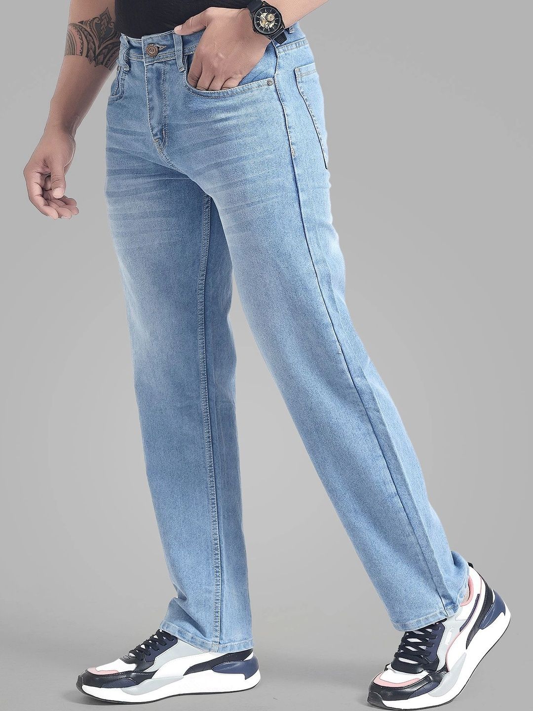 Wanted Men Straight Fit Mid-Rise Low Distress Jeans-picture-42
