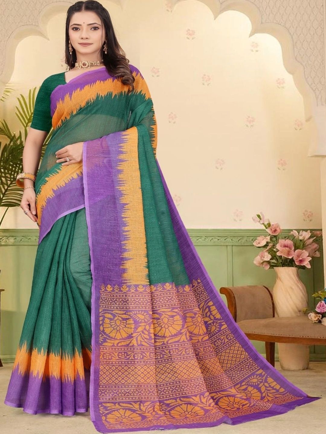 JIVIKA Woven Design Silk Cotton Kanjeevaram Saree-picture-18