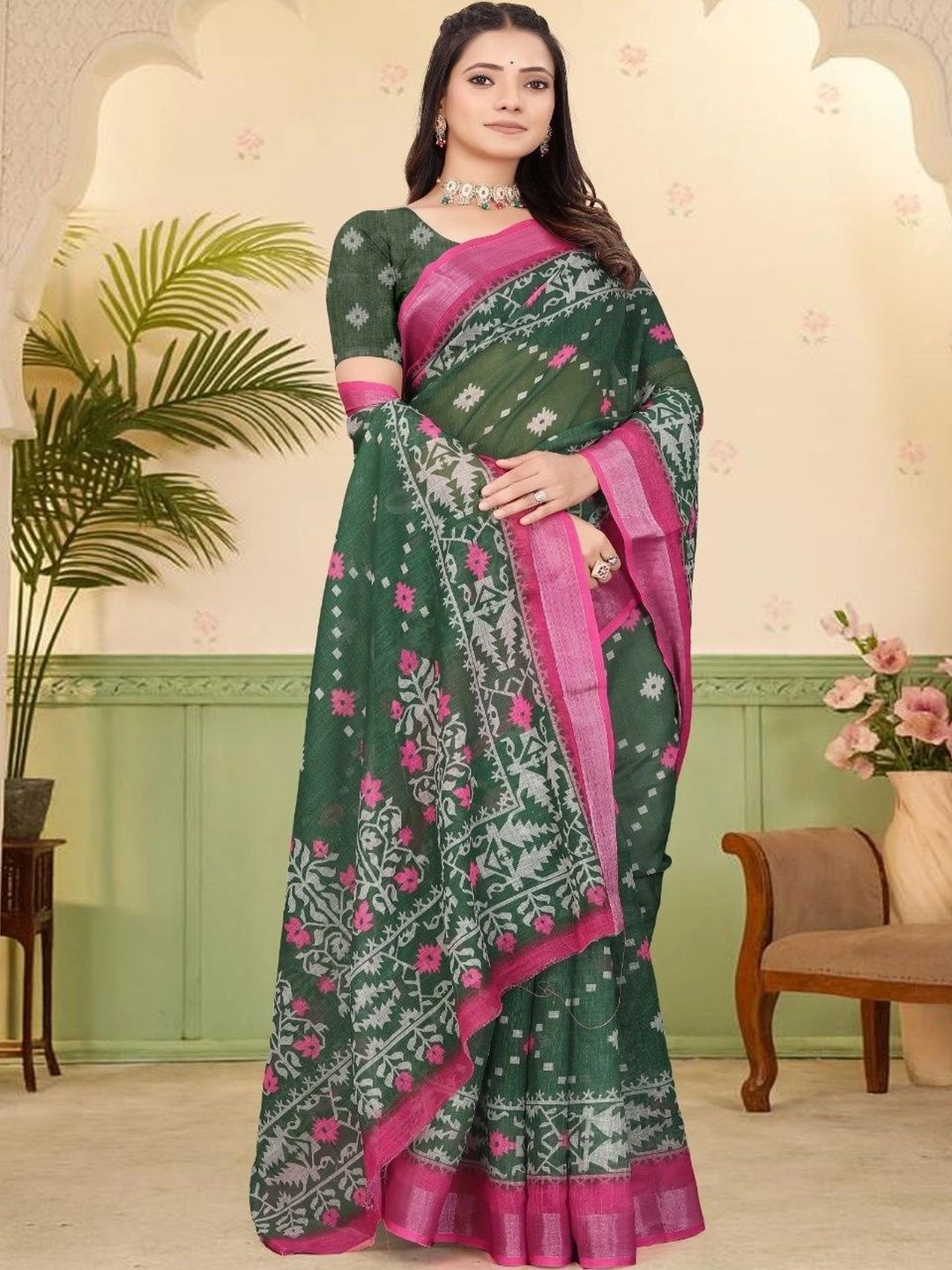 JIVIKA Woven Design Silk Cotton Kanjeevaram Saree-picture-30