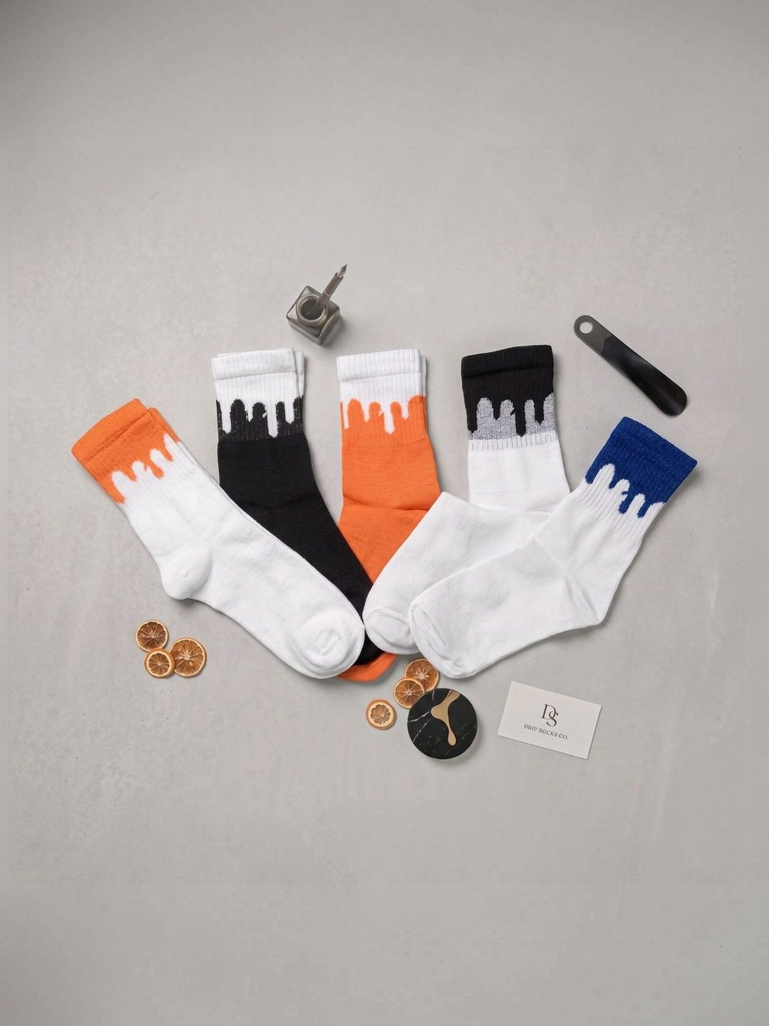 SWAZ Men Pack of 5 Cotton Assorted Patterned Above Ankle Socks-picture-16