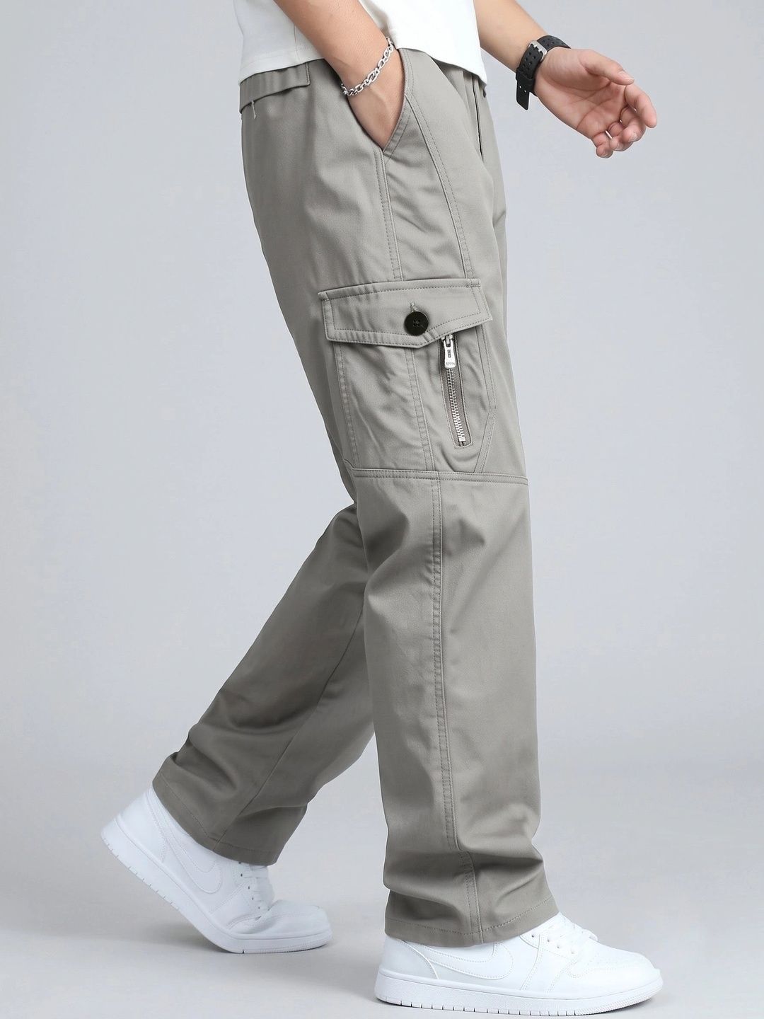 Mast & Harbour Men Classic Loose Fit Cargos Trousers-picture-10