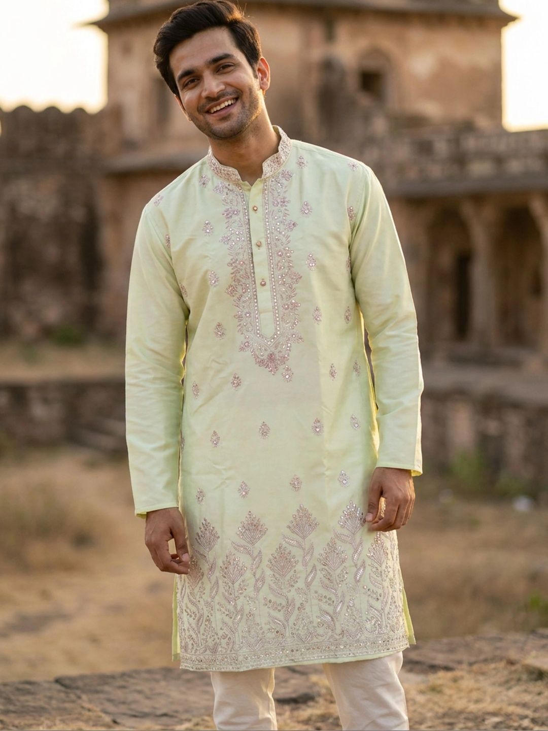 Anouk Men Embellished Mirror Work Kurta-picture-11