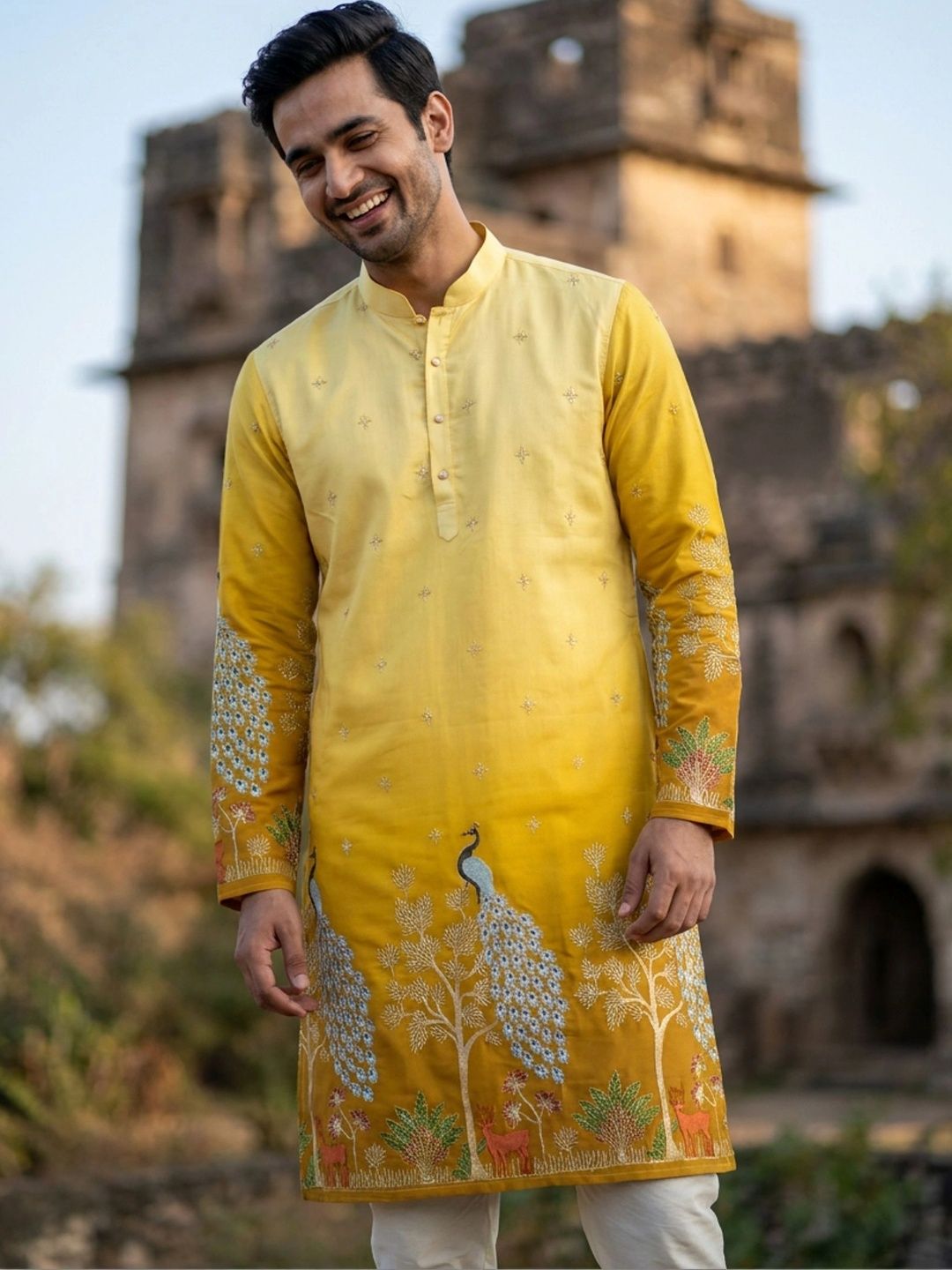Anouk Men Ethnic Motifs Embroidered Thread Work Kurta-picture-22