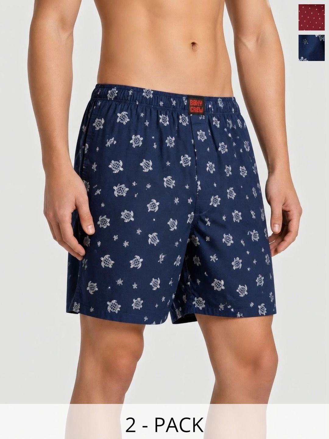 Boxy Crew Pack Of 2 Printed Pure Cotton Mid Rise Boxers-picture-36