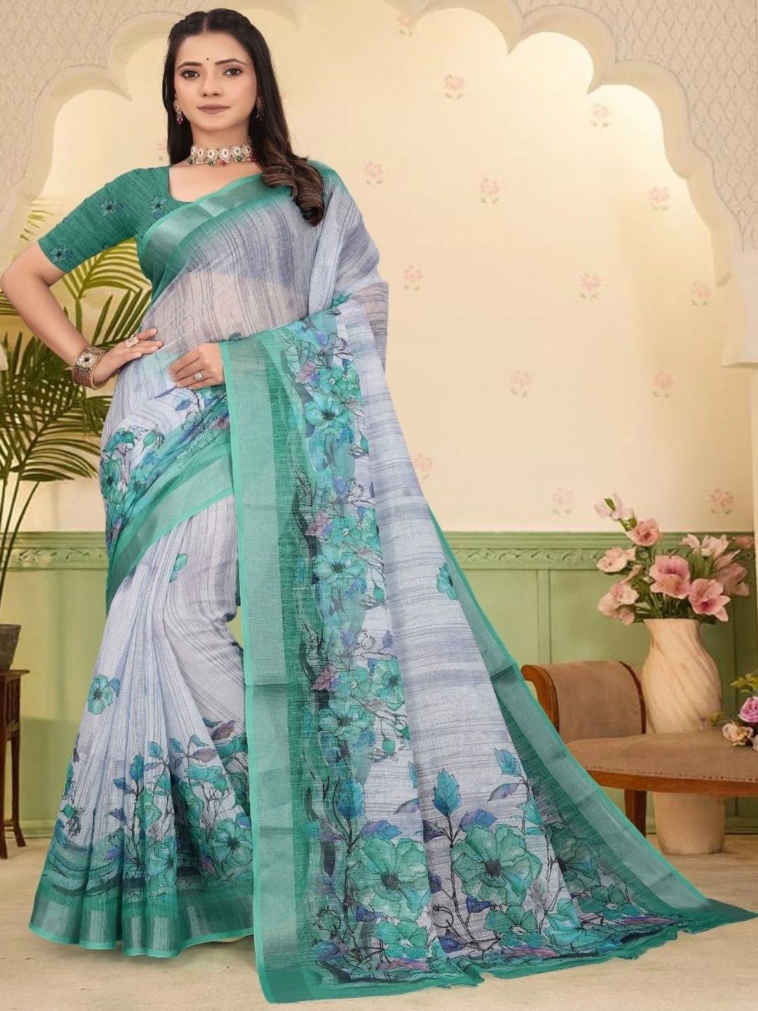 JIVIKA Floral Silk Cotton Kanjeevaram Saree-picture-21