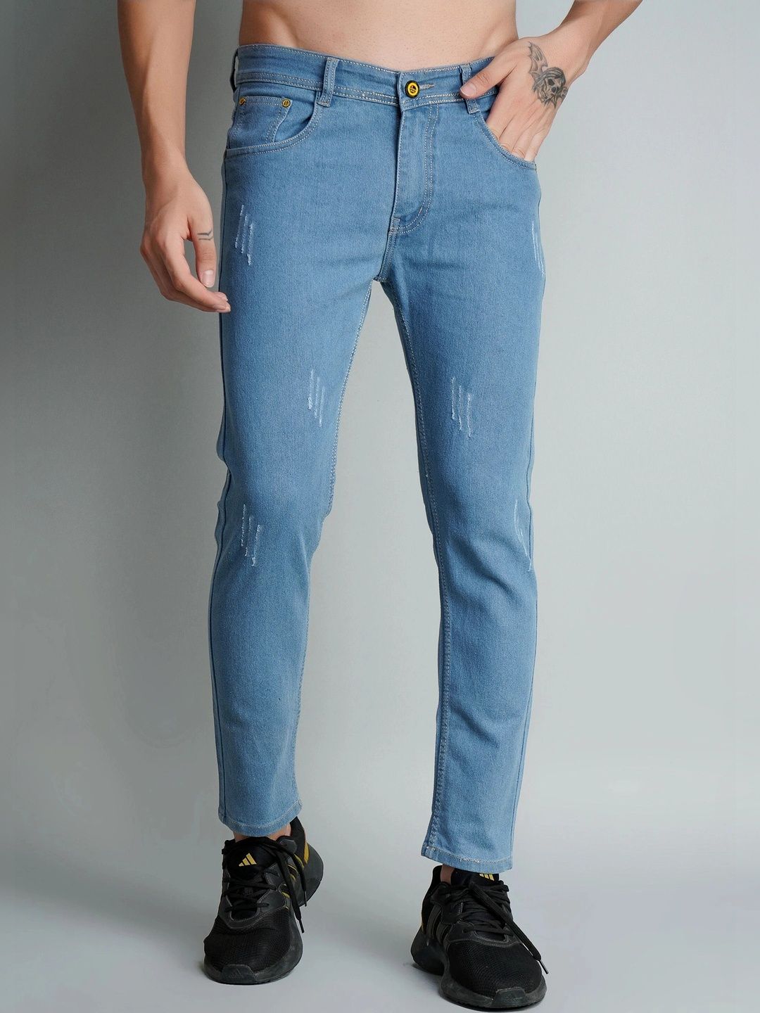 Wanted Men Regular Fit Mid-Rise Low Distress Jeans-picture-35