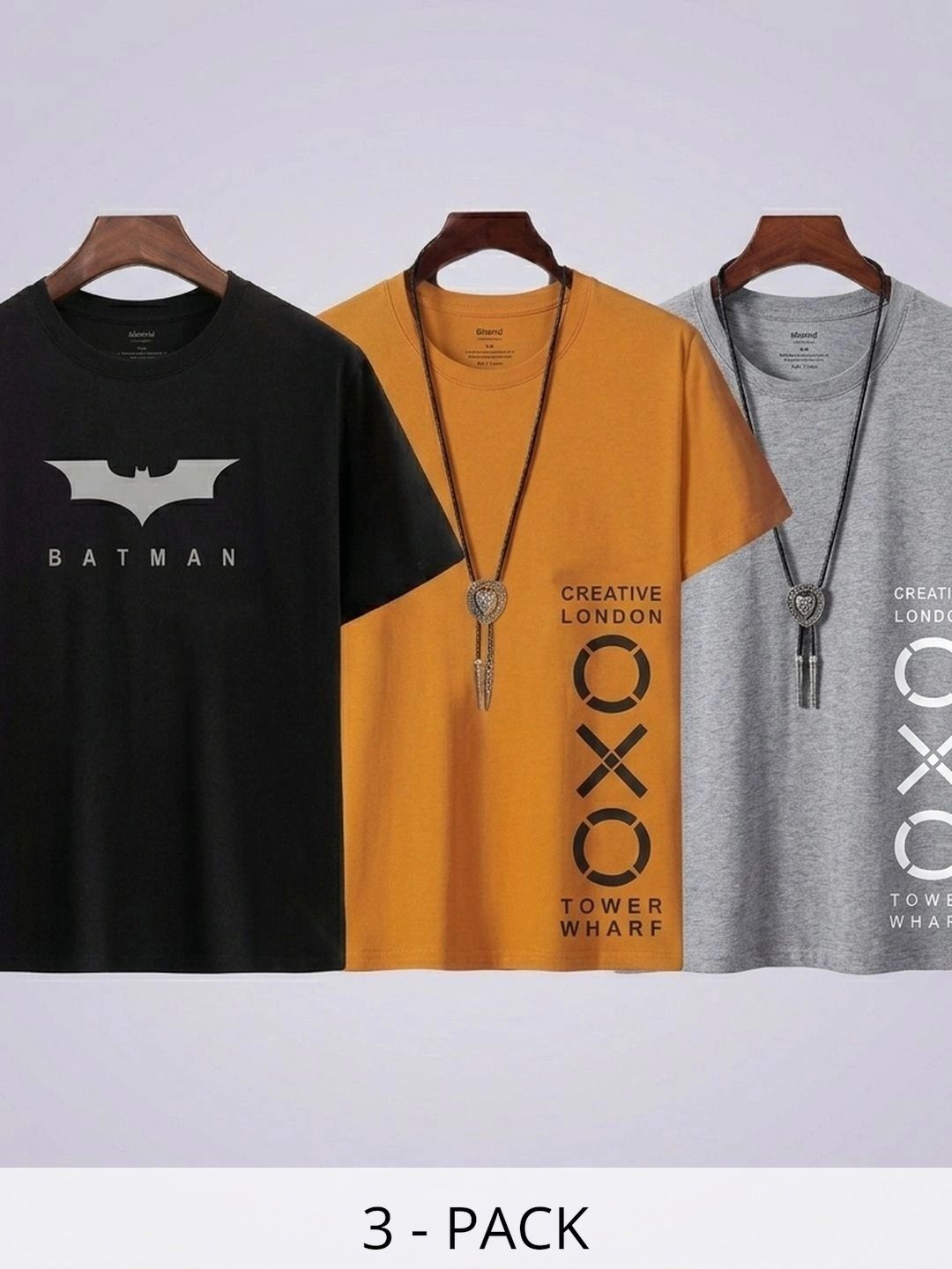 WIKE DENIMS Men 3 Batman Printed T-shirt-image-5