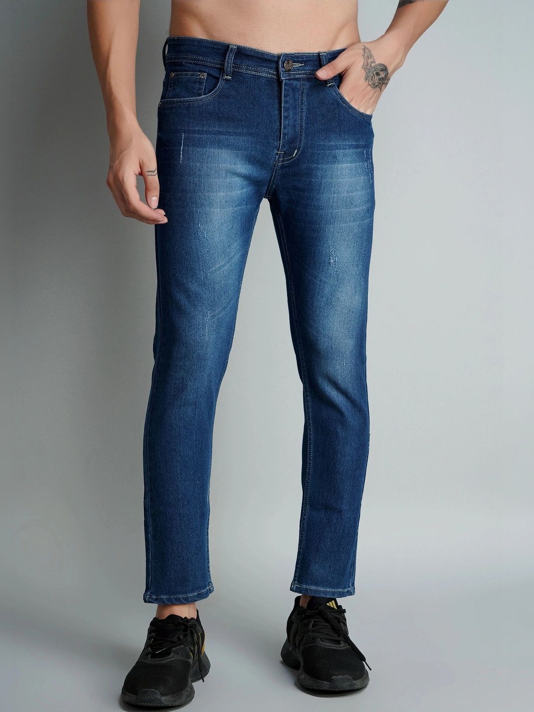 Wanted Men Slim Fit Mid-Rise Low Distress Jeans-picture-25