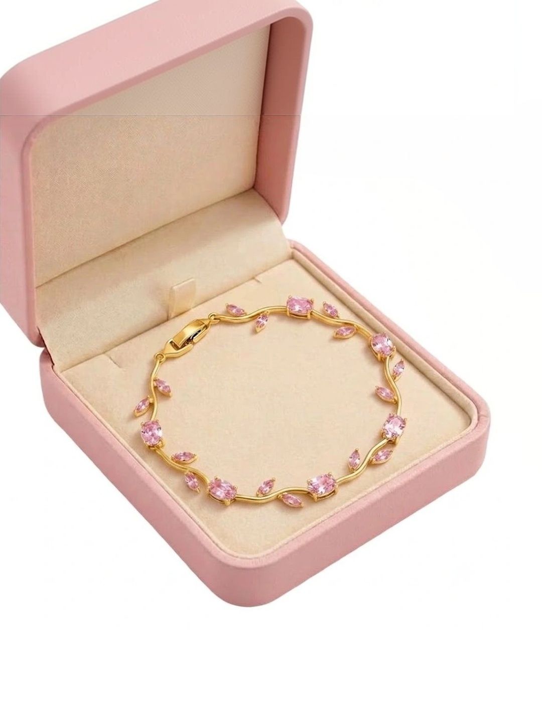 Airtick Unisex Cubic Zirconia Gold-Plated Link Bracelet-picture-11