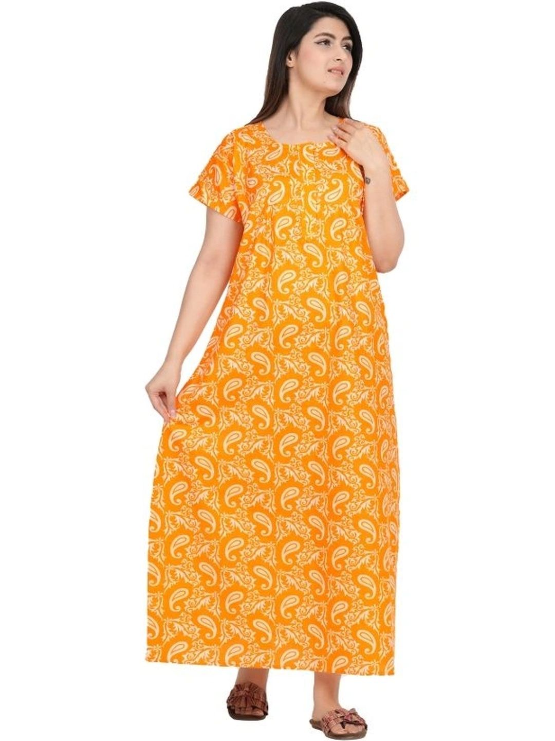 VRSU Printed Maxi Pure Cotton Nightdress-picture-47
