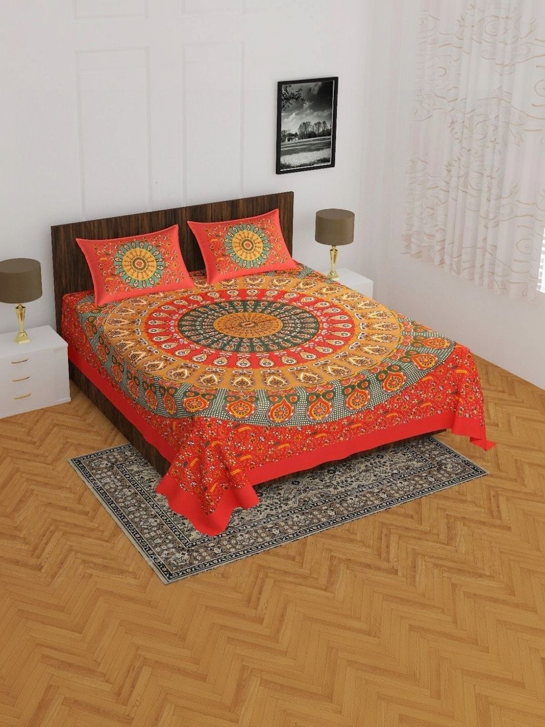 JR CLUB Multicoloured Bedsheet with 2 Pillow Covers-image-14