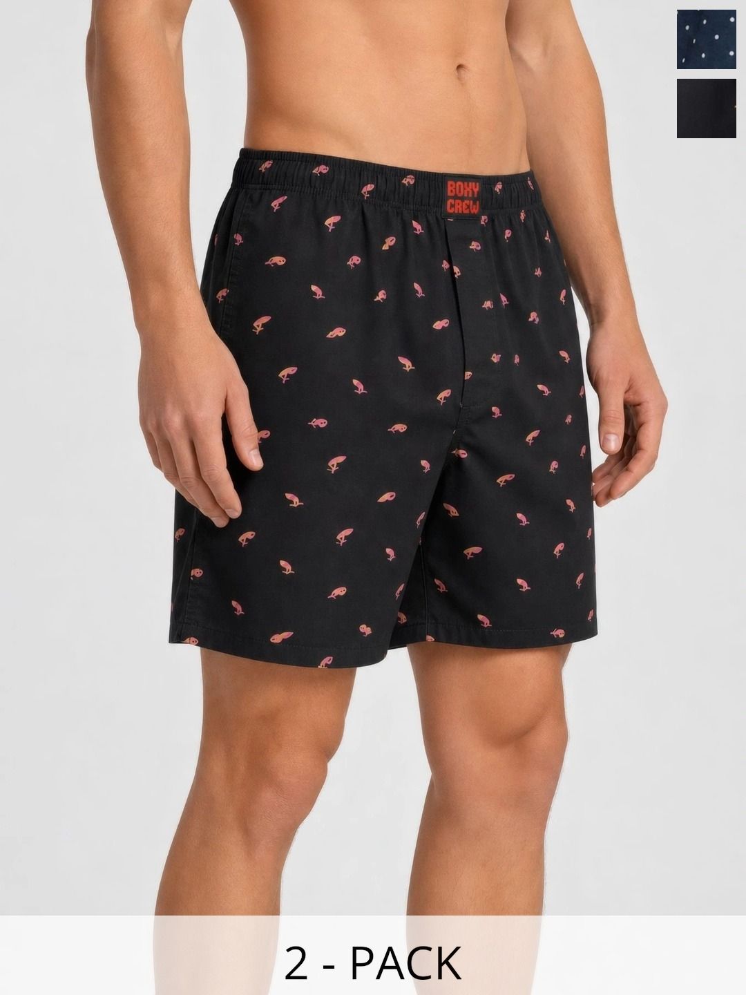 Boxy Crew Pack Of 2 Printed Pure Cotton Mid Rise Boxers-picture-30