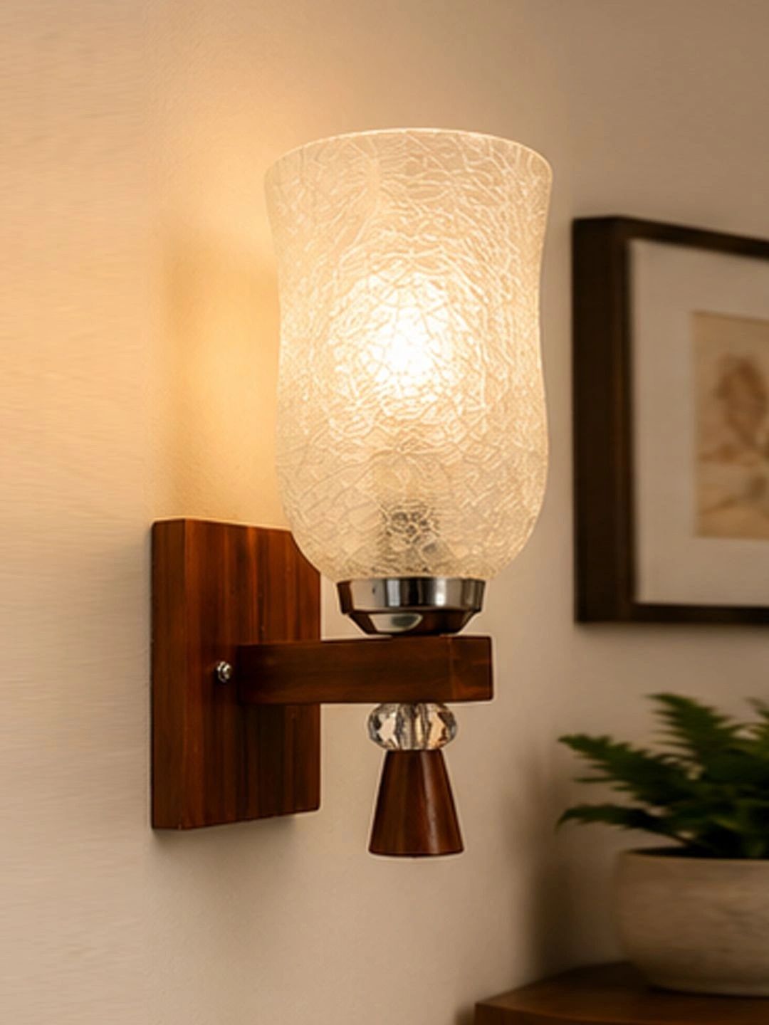 Myntra Elegant Homes White Textured Wood Traditional Wall Lamp-picture-35