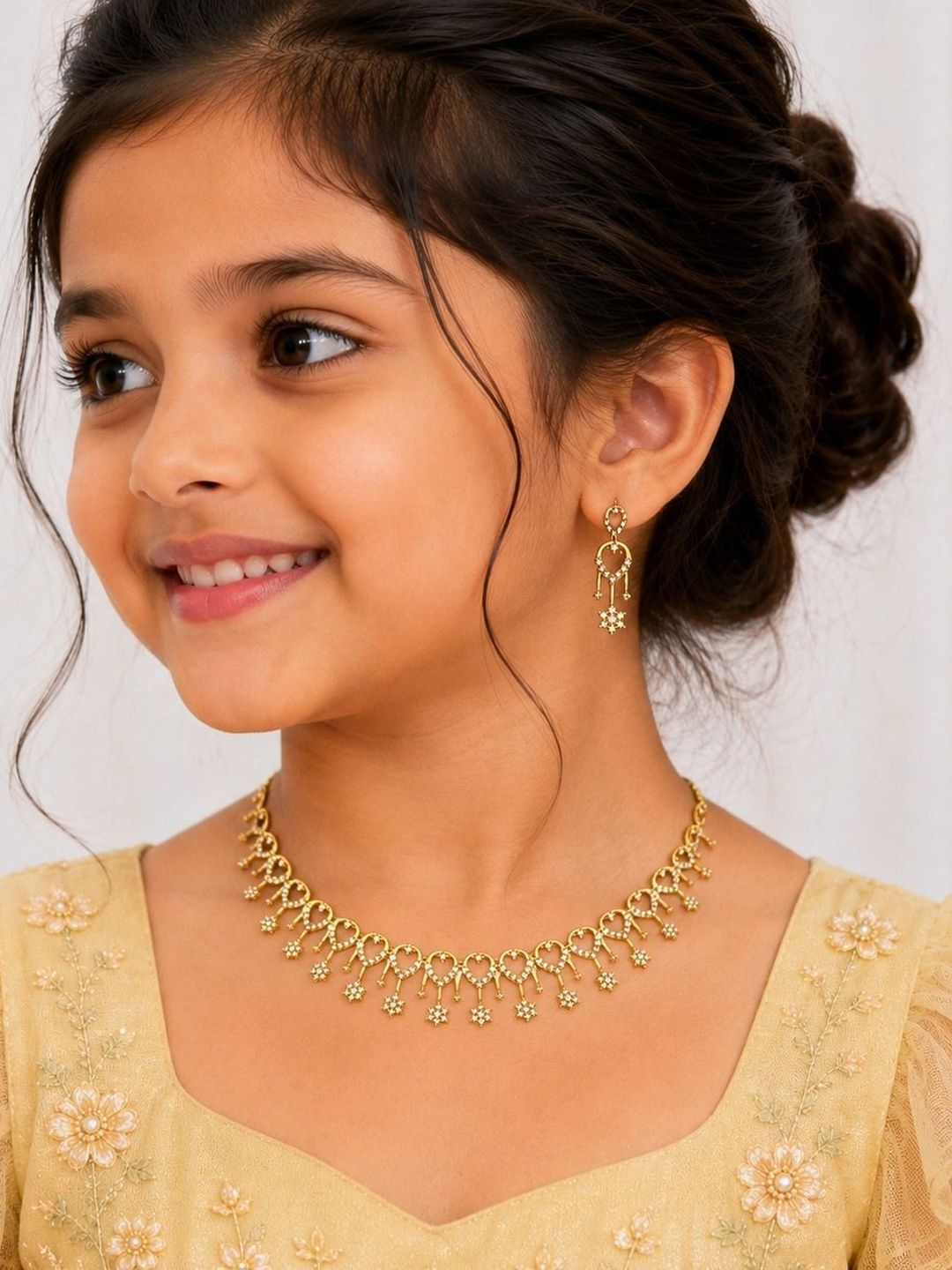 Elvixaa Gold-Plated American Diamond Necklace and Earrings-picture-27