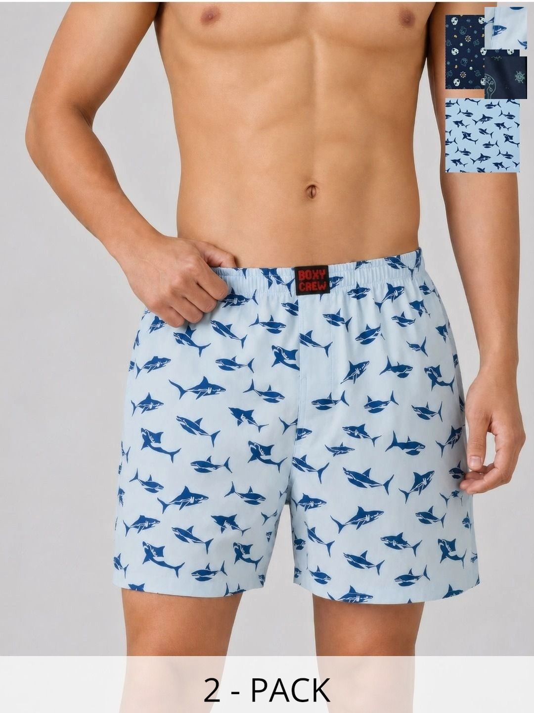 Boxy Crew Pack Of 2 Printed Pure Cotton Mid Rise Boxers-picture-27