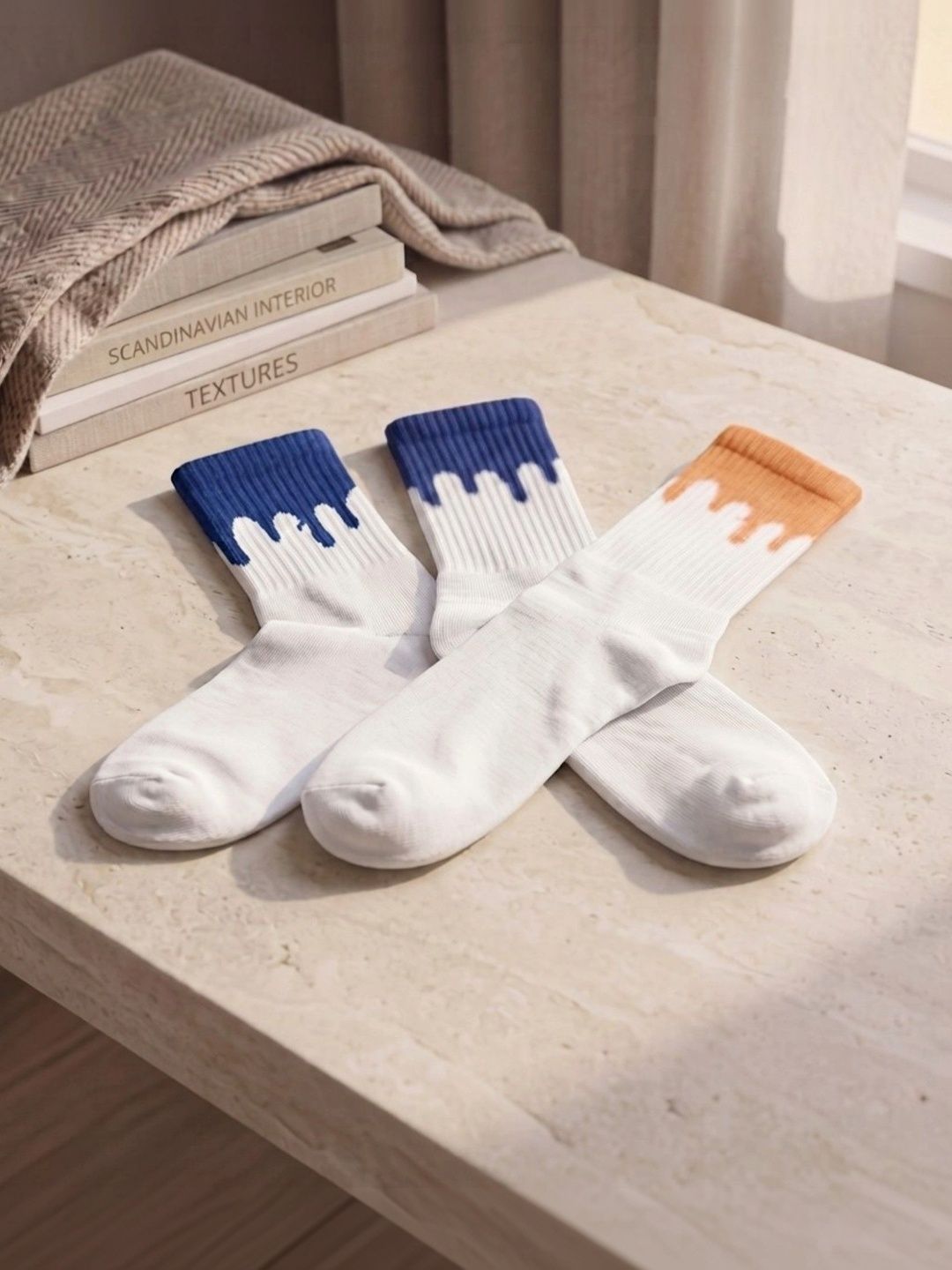 SWAZ Men Pack of 2 Cotton Assorted Patterned Above Ankle Socks-picture-11