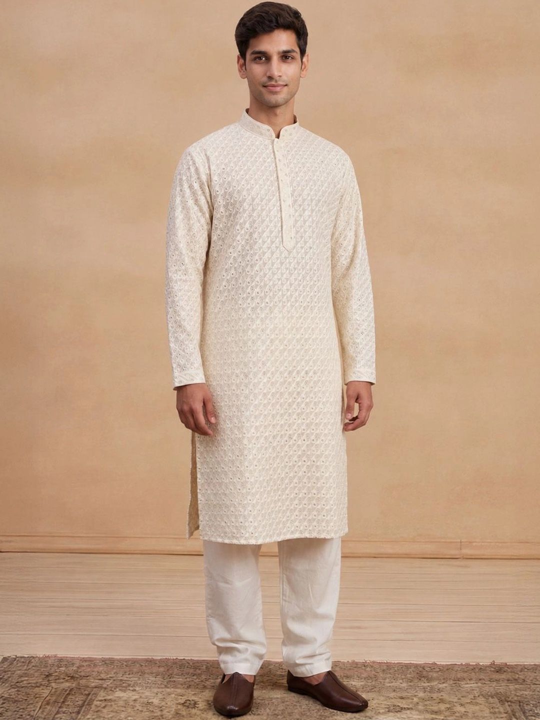 House of Chikankari Men Embroidered Chikankari Kurta-picture-35