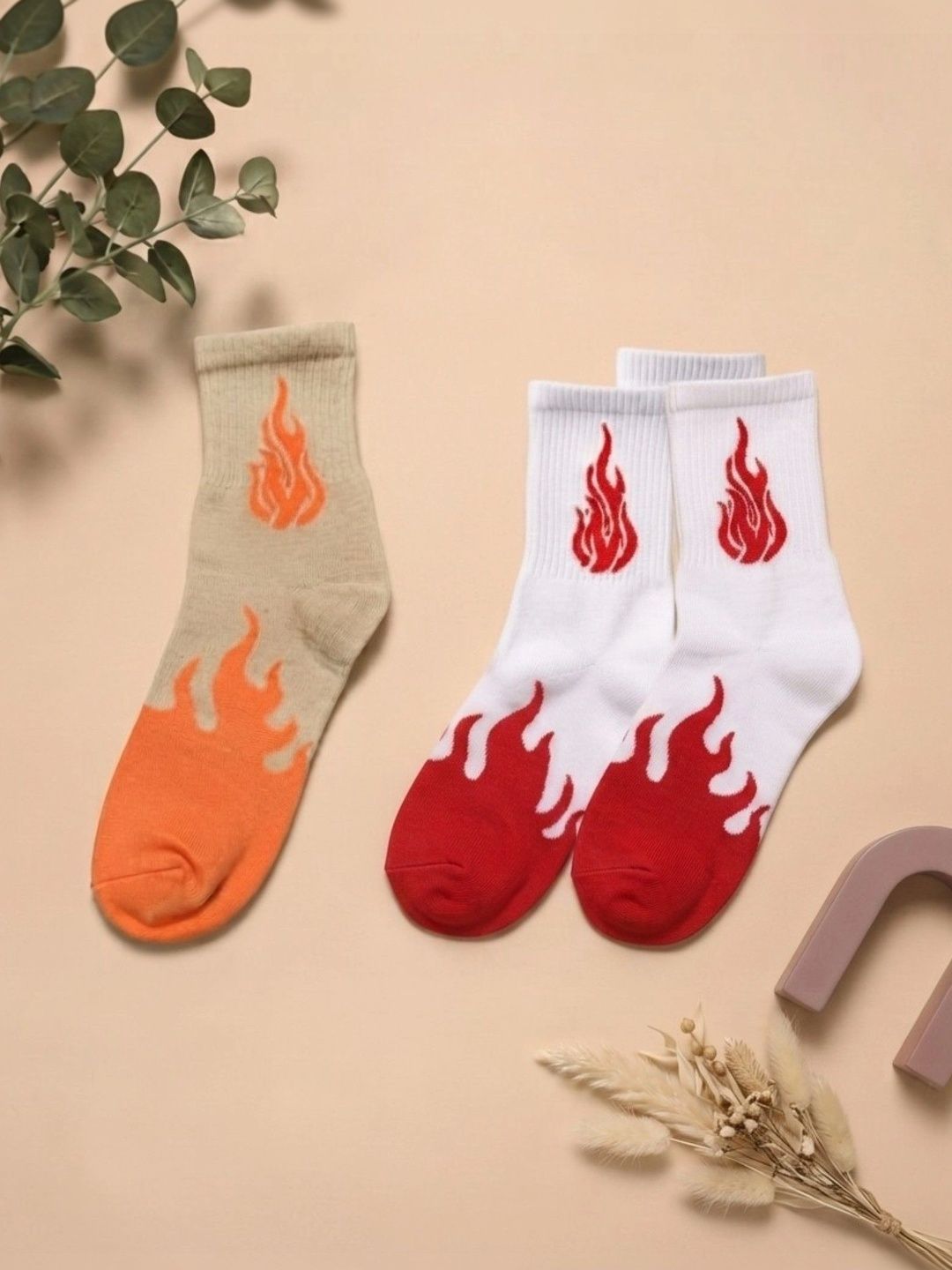pell-mell Men Pack of 2 Cotton Assorted Patterned Above Ankle Socks-picture-31