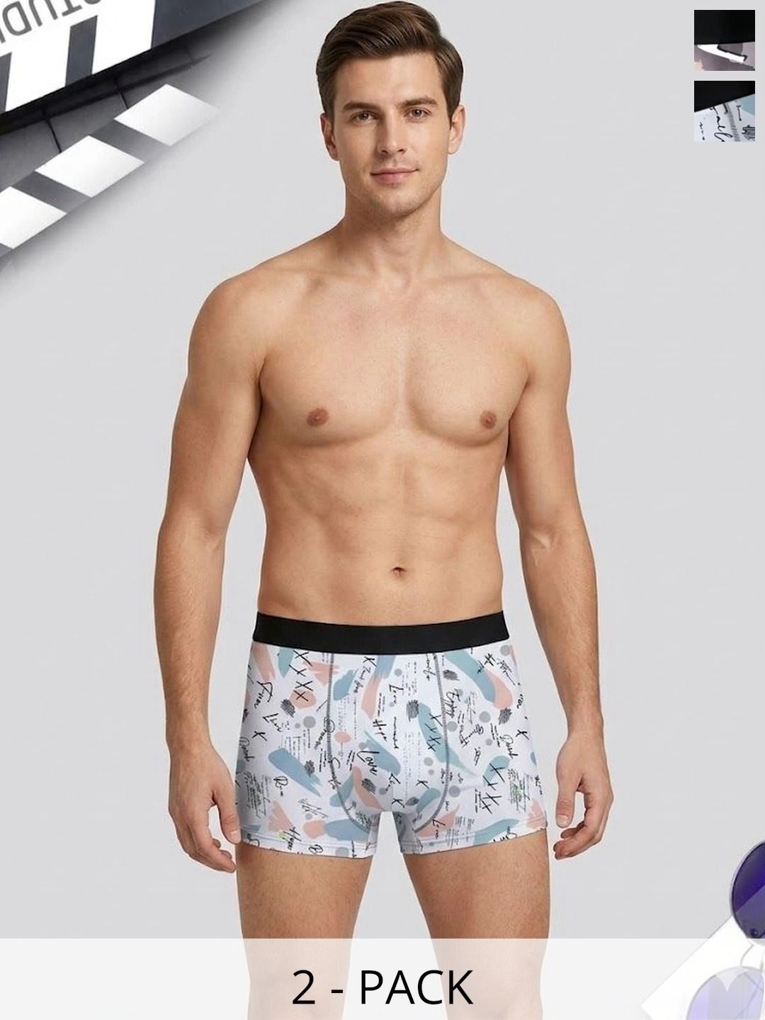 JISHVA Pack of 2 Printed Trunks-picture-29