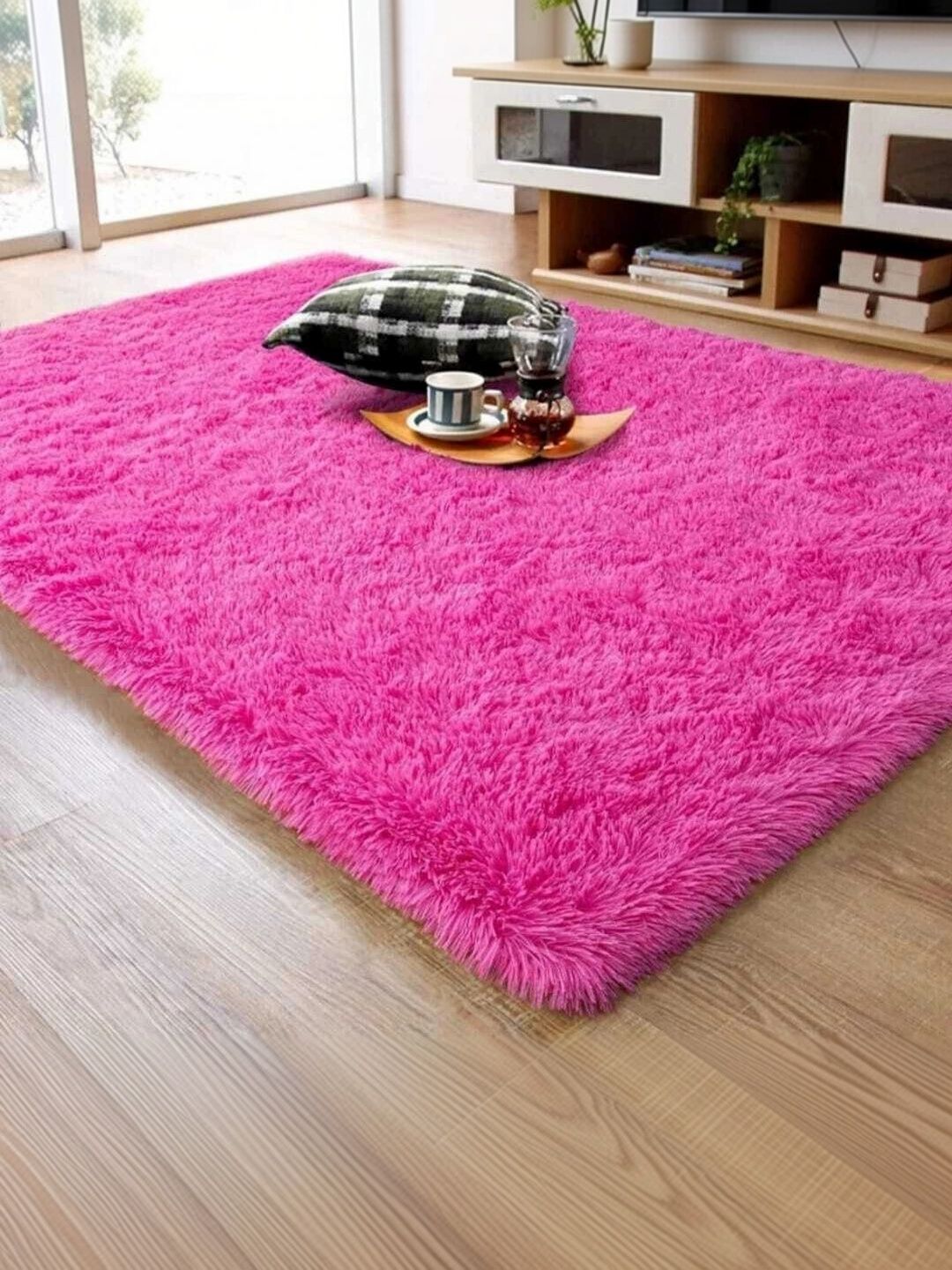 Samjeeda Handloom carpets Red Geometric Anti-Skid Woollen Carpet-picture-22