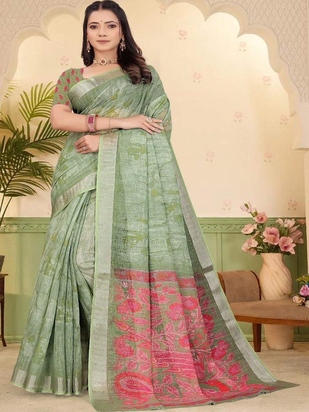 JIVIKA Woven Design Silk Cotton Kanjeevaram Saree-picture-35
