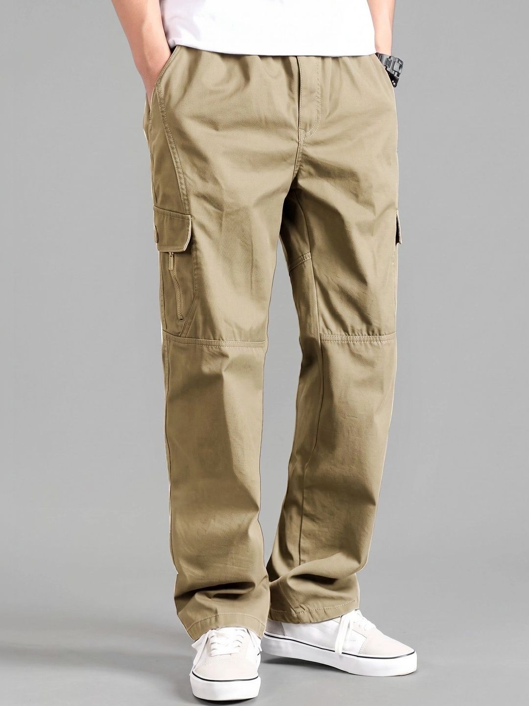 Mast & Harbour Men Classic Loose Fit Cargos Trousers-picture-23