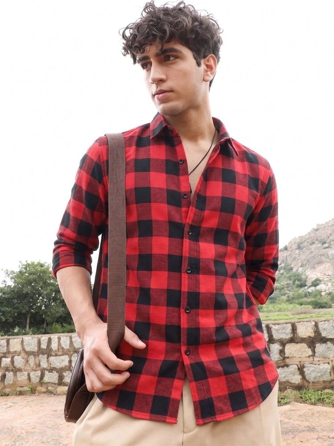 R.Code by The Roadster Life Co. Men Standard Slim Fit Buffalo Checks Checked Casual Shirt-picture-20