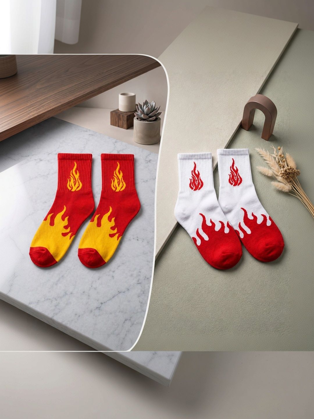pell-mell Men Pack of 2 Cotton Assorted Patterned Above Ankle Socks-picture-12