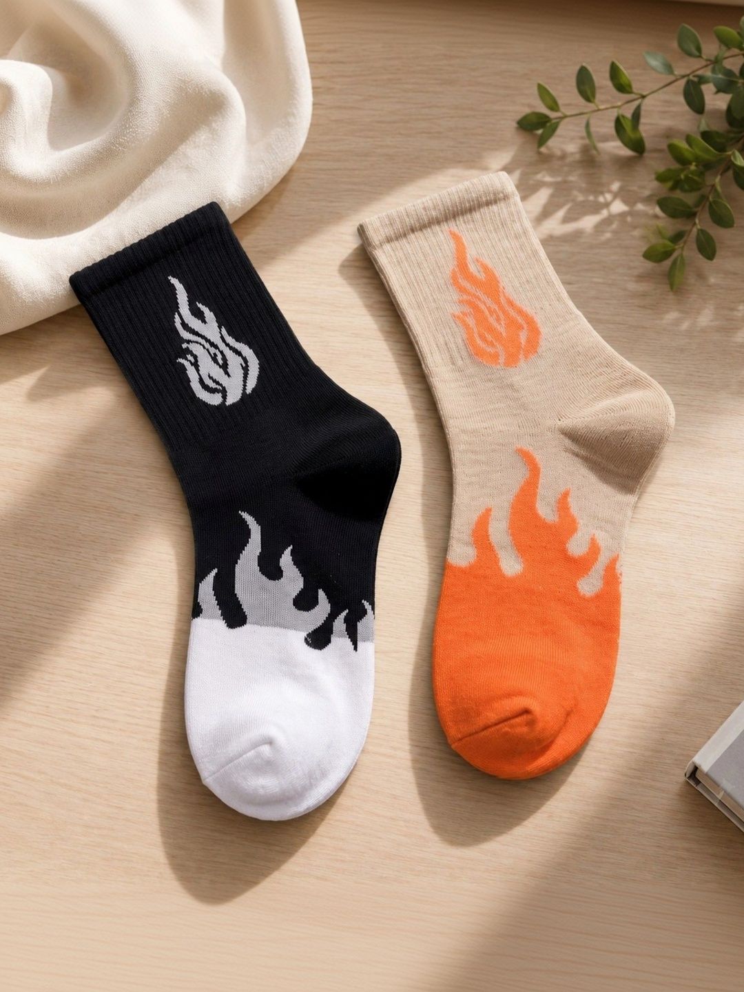 SWAZ Men Pack of 2 Cotton Patterned Calf Length Cotton Socks-image-3