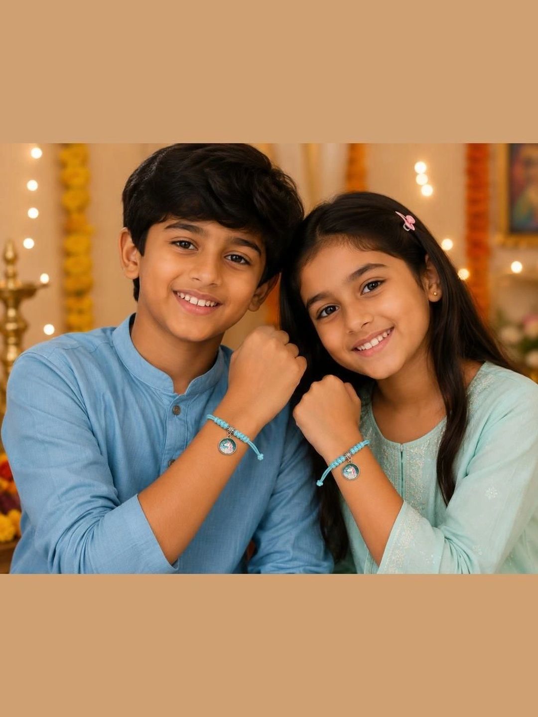 EL REGALO Kids Set Of 2 Thread Rakhis With Roli And Chawal-picture-27