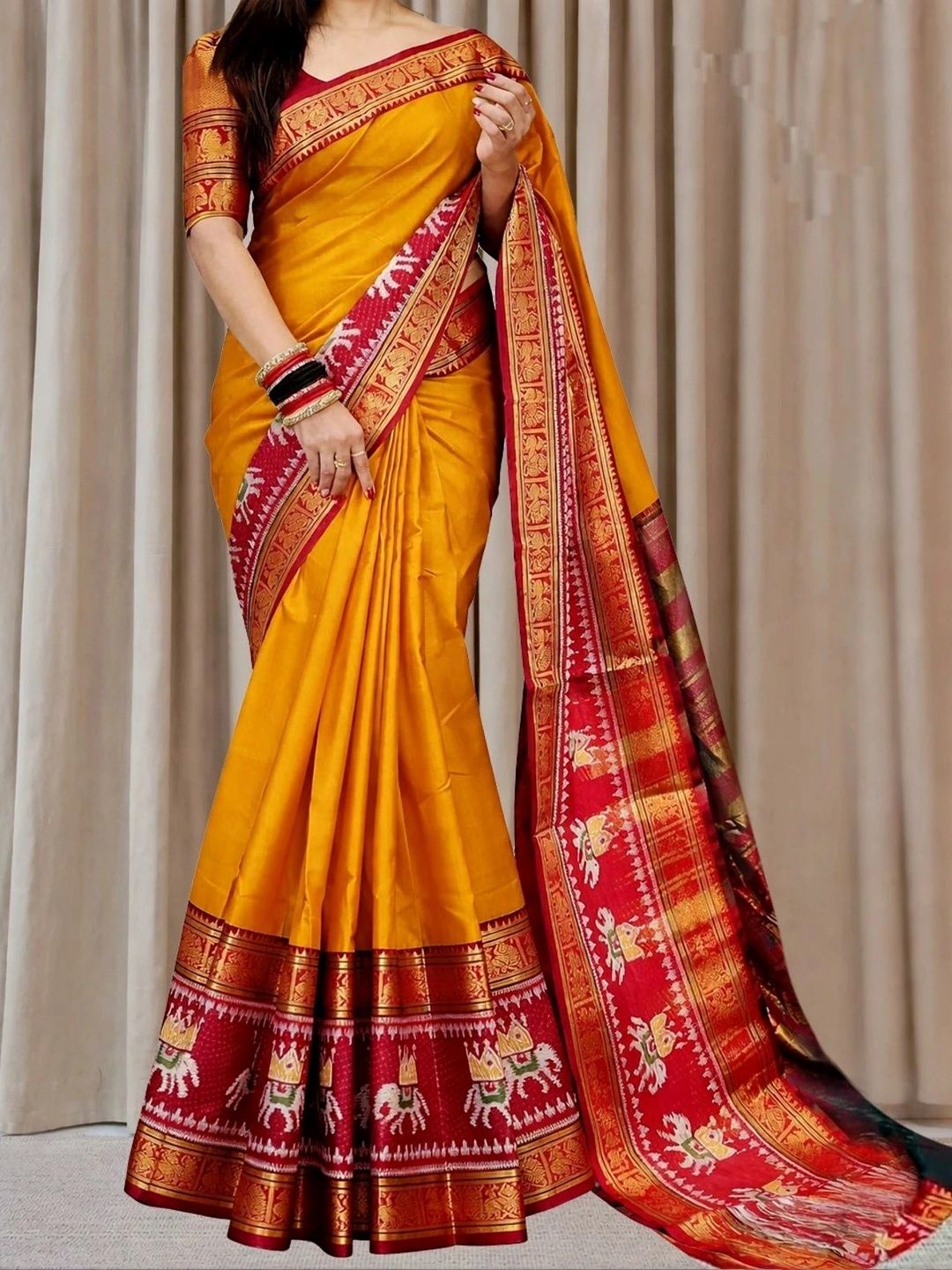 MAGNEITTA Woven Design Zari Silk Cotton Designer Narayan Peth Saree-picture-20