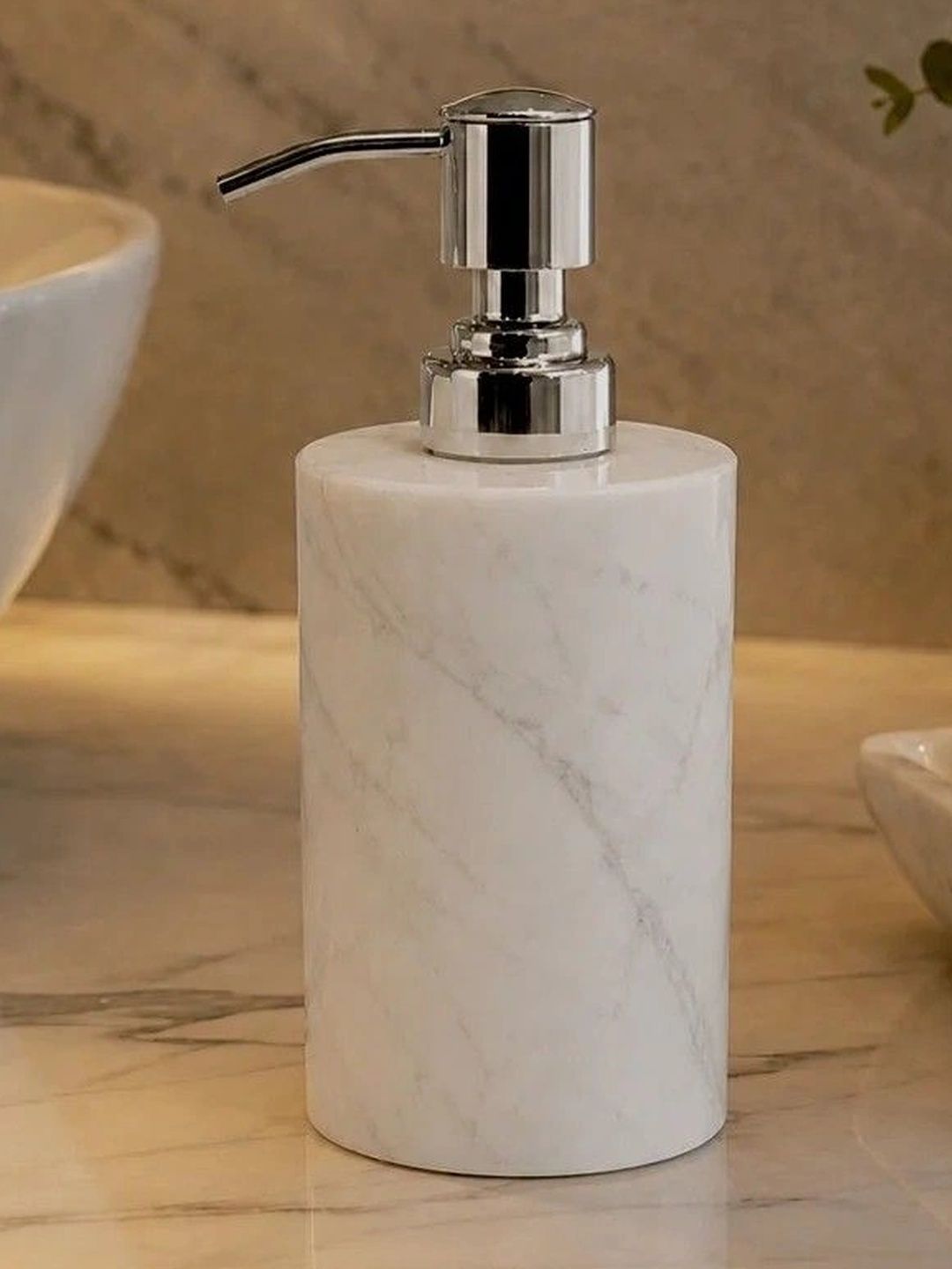 Beautifymyspace White Textured Marble Soap Dispenser-picture-16