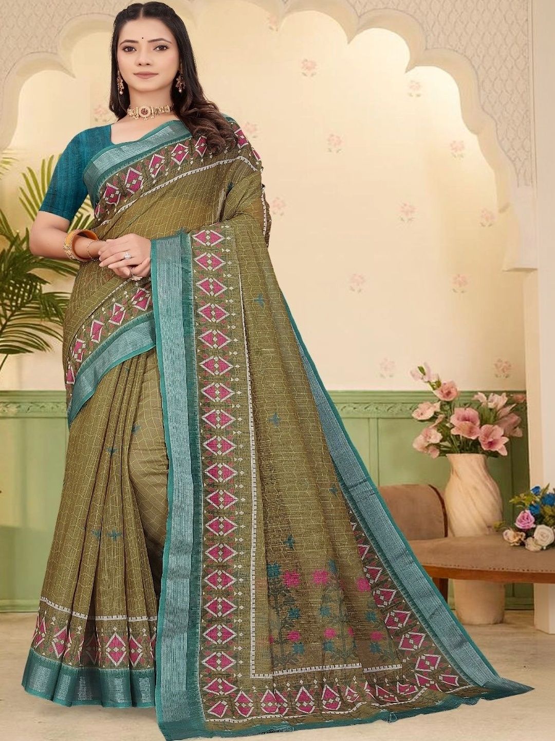 JIVIKA Woven Design Silk Cotton Kanjeevaram Saree-picture-17