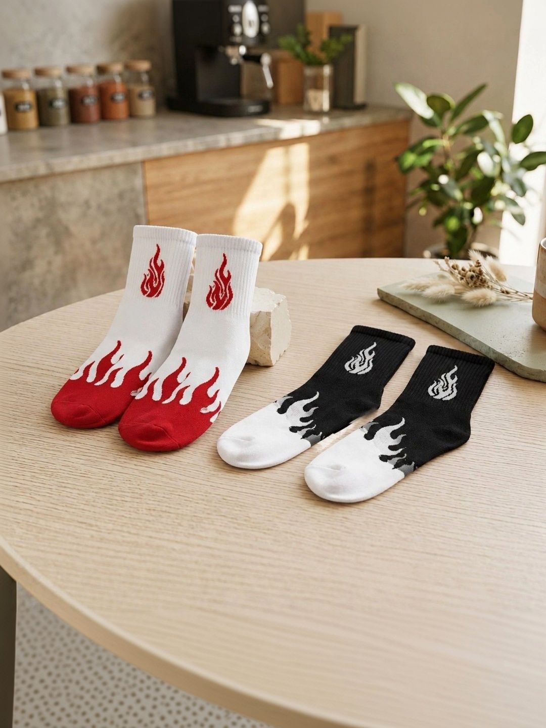 SWAZ Men Pack of 2 Cotton Assorted Patterned Above Ankle Socks-picture-43