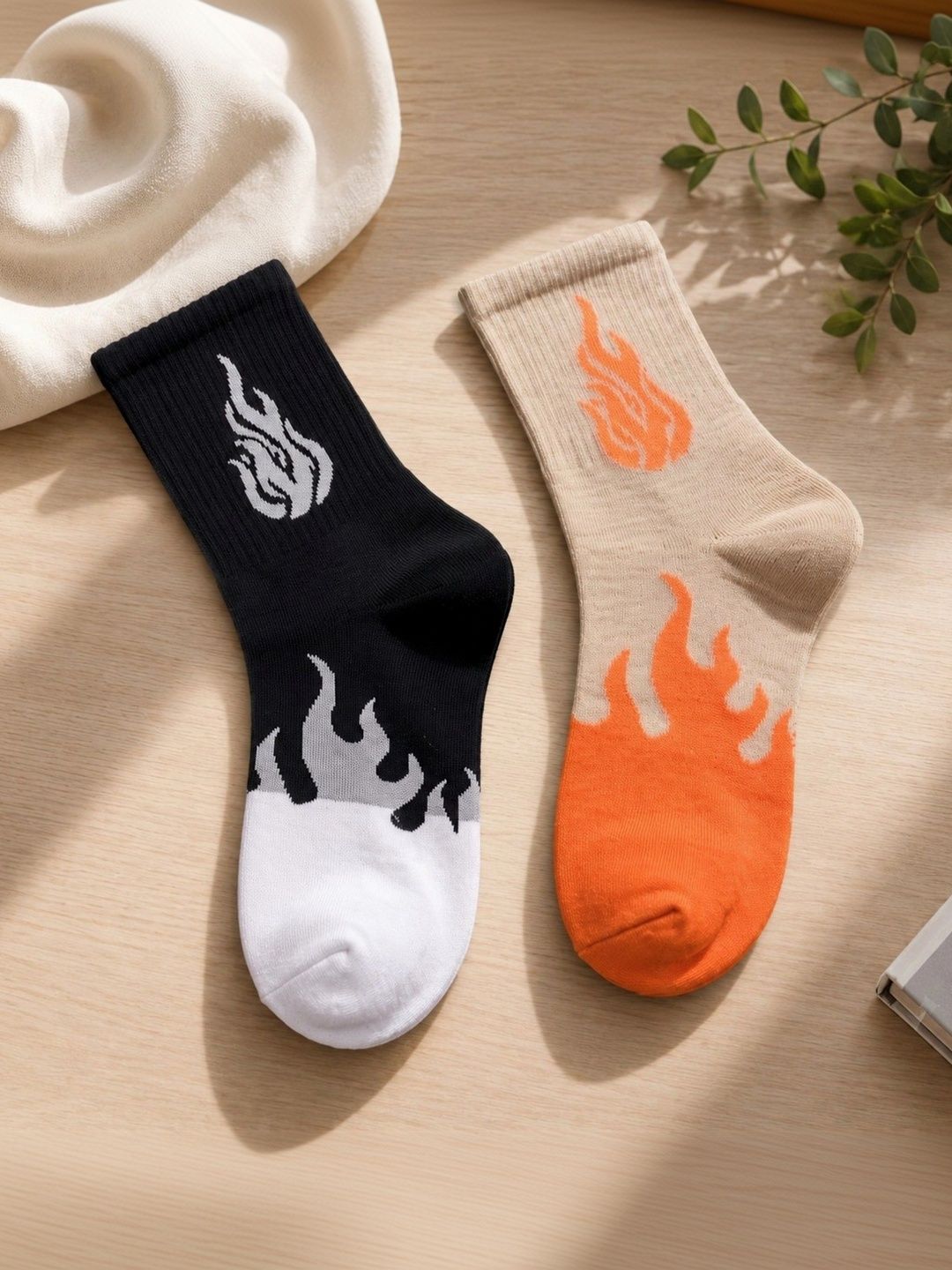 pell-mell Men Pack of 2 Cotton Assorted Patterned Above Ankle Socks-picture-36