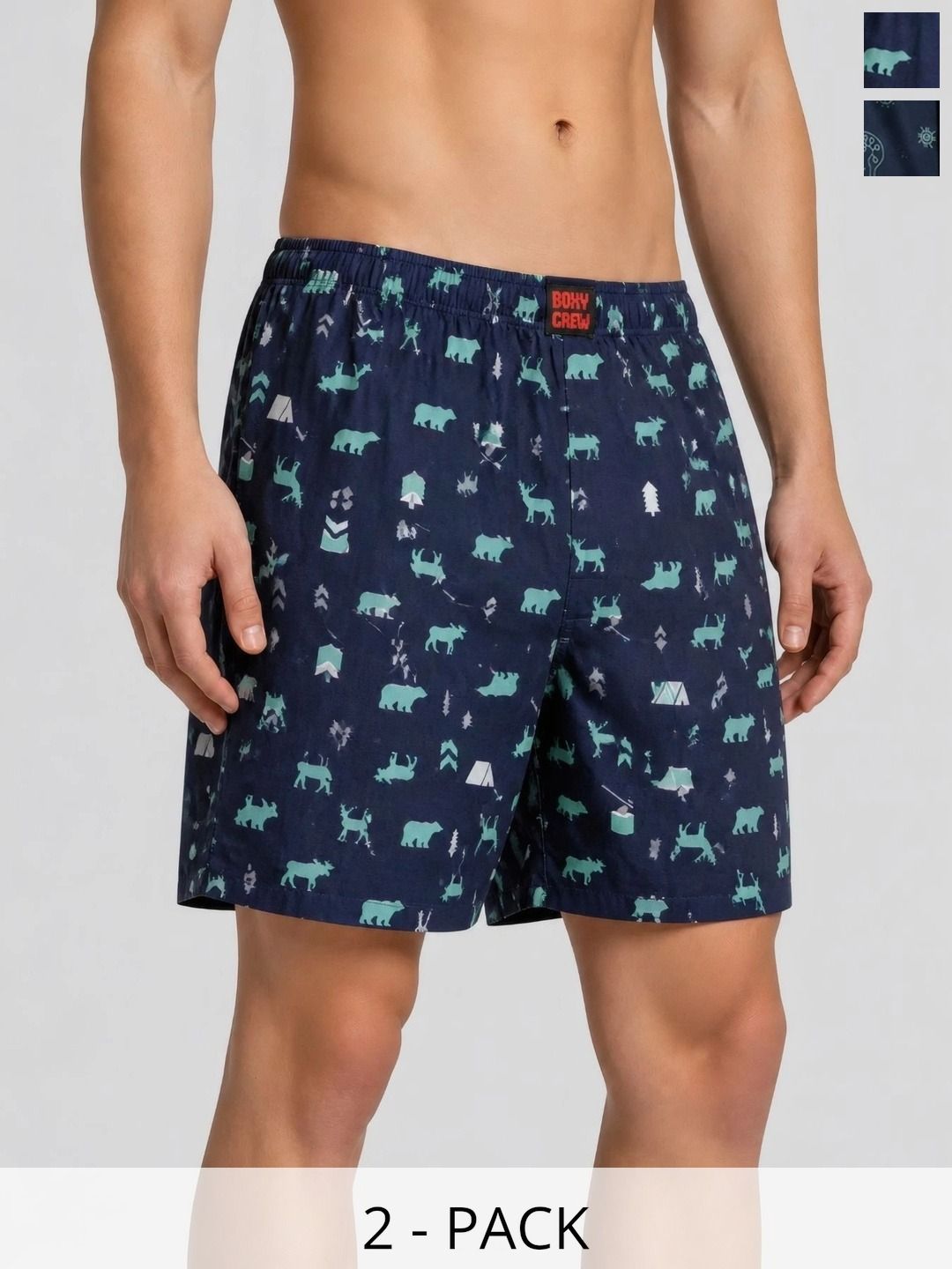 Boxy Crew Pack Of 2 Printed Pure Cotton Mid Rise Boxers-picture-16
