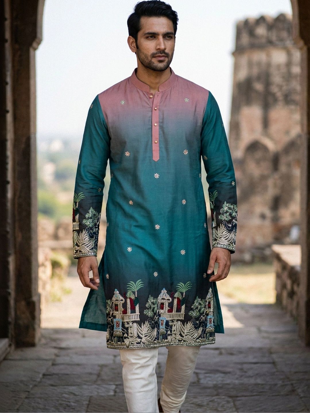 Anouk Men Embellished Thread Work Kurta-picture-40