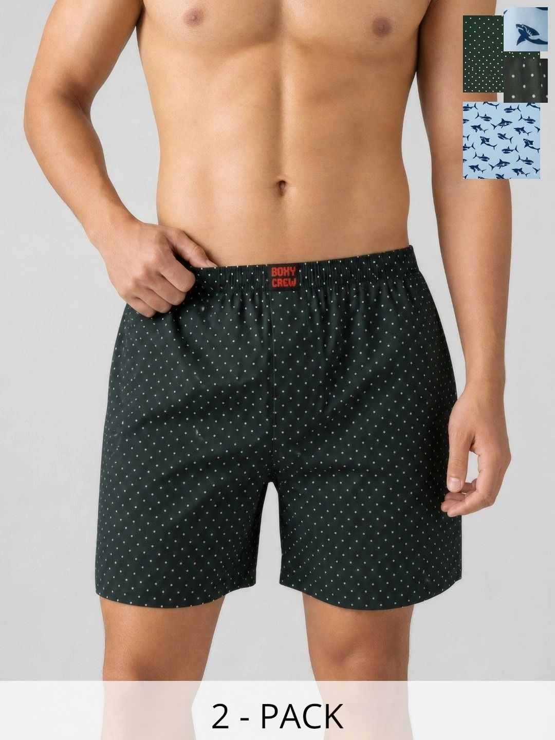Boxy Crew Pack Of 2 Printed Pure Cotton Breathable Boxers-picture-11