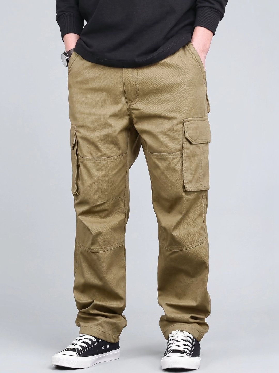 Mast & Harbour Men Classic Loose Fit Cargos Trousers-picture-13