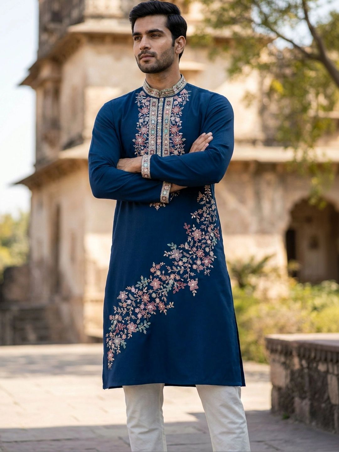 Anouk Men Embroidered Thread Work Kurta-picture-12