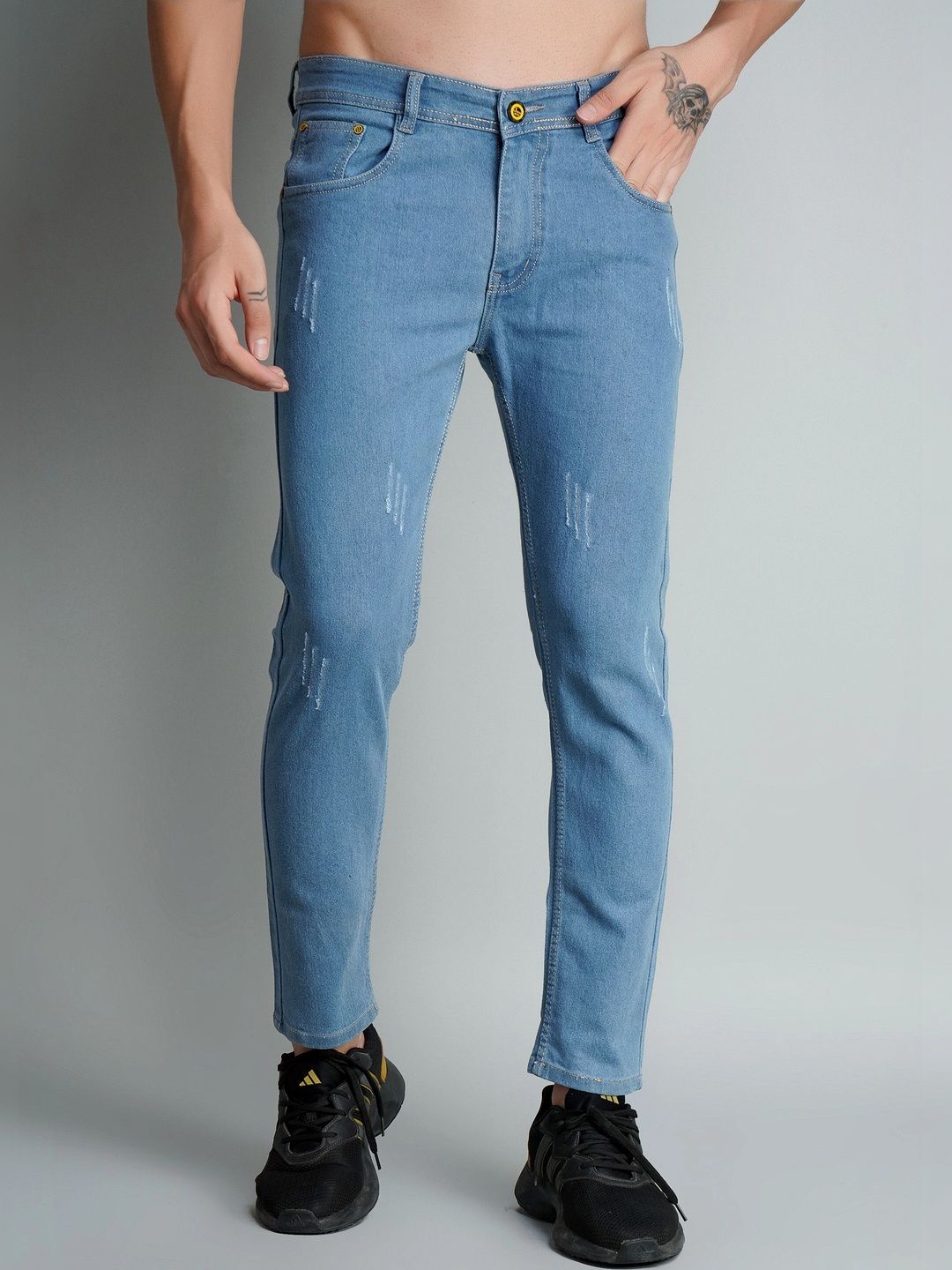 Wanted Men Regular Fit Mid-Rise Mildly Distressed Stretchable Jeans-picture-30