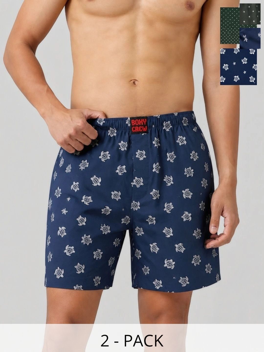 Boxy Crew Pack Of 2 Printed Pure Cotton Mid Rise Boxers-picture-19