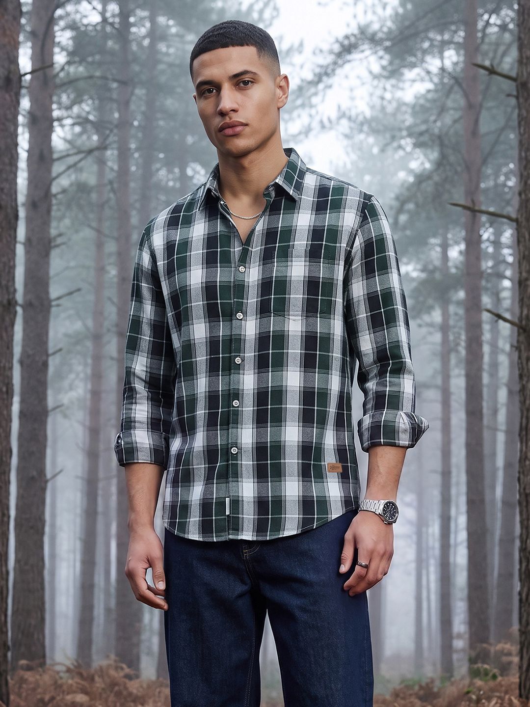 The Roadster Life Co. Tartan Checked Pure Cotton Casual Shirt-picture-50