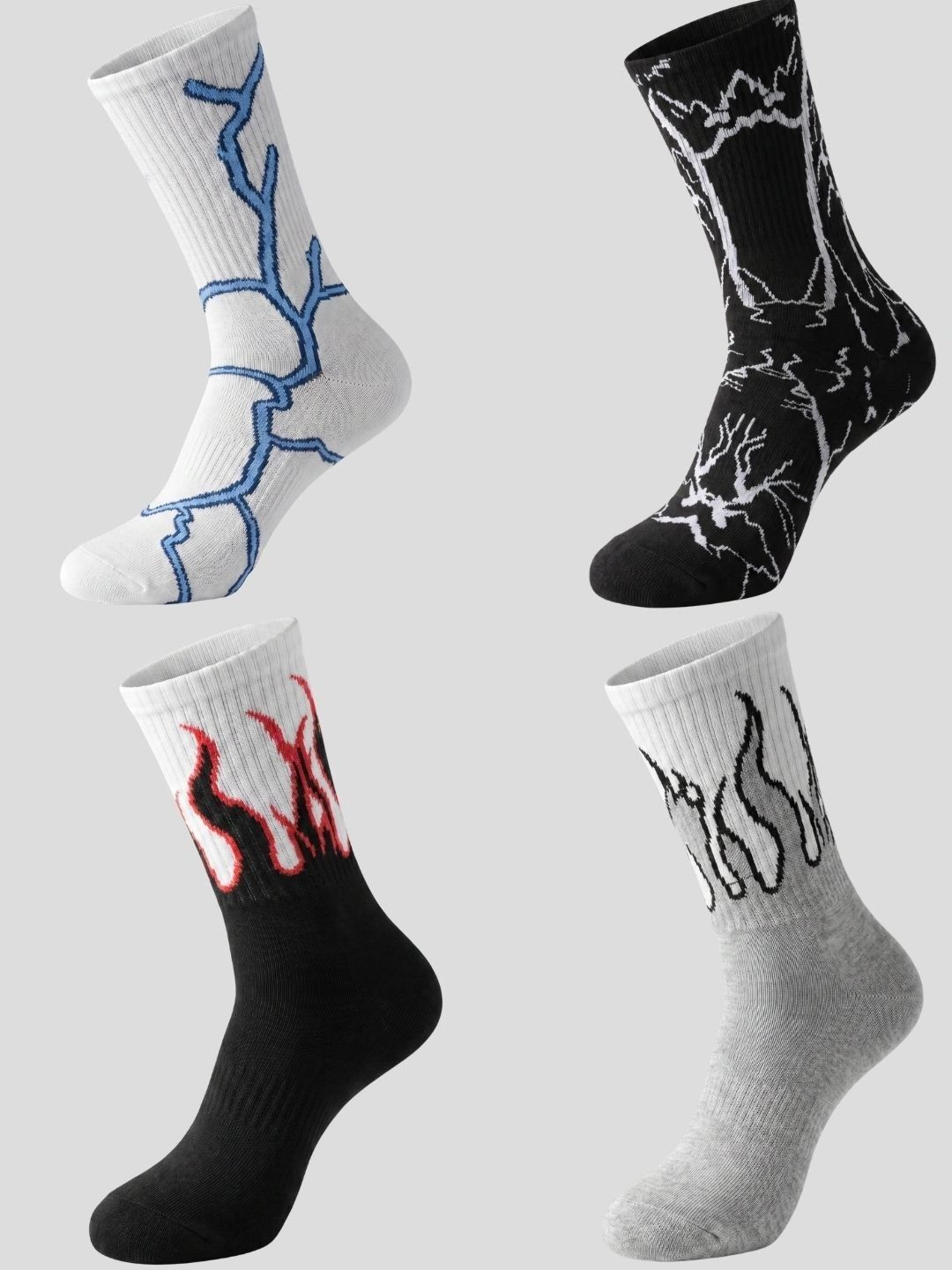 Moda Rapido Men Pack of 4 Cotton Blend Patterned Above Ankle Socks-picture-39