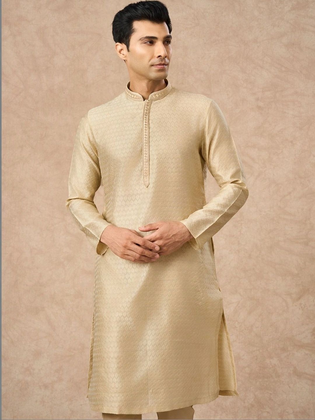 Manyavar Men Ethnic Motifs Regular Thread Work Kurta with Pyjamas-picture-41