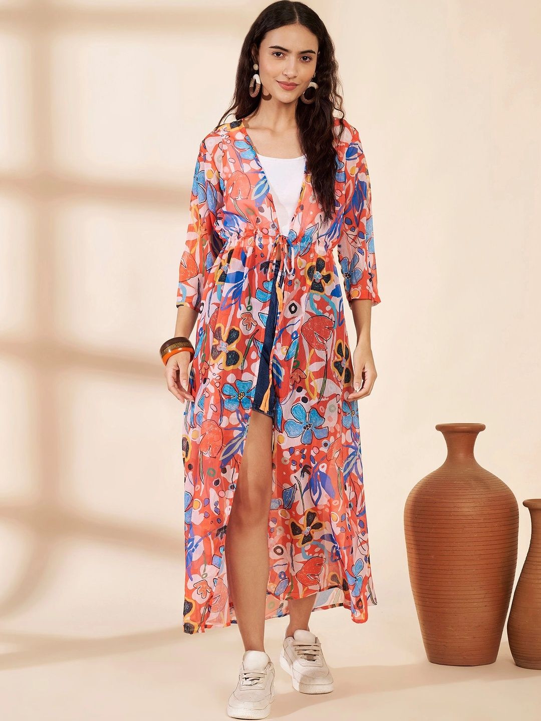 Fbella Women Printed Longline Shrug-picture-19